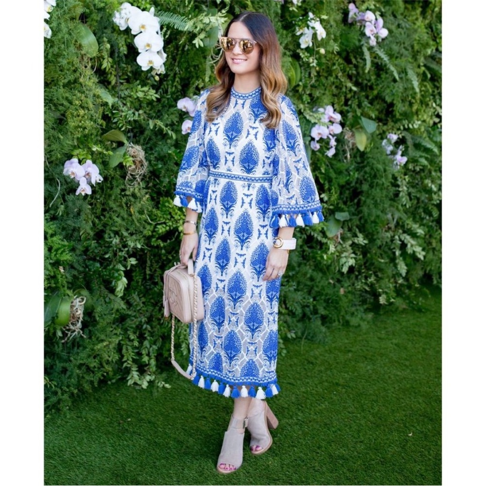 NWT Alice McCall Blue Memphis Tassel Midi Dress US 4 NWT